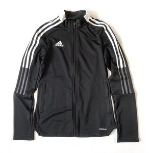 Adidas womens track jacket black and white stripes